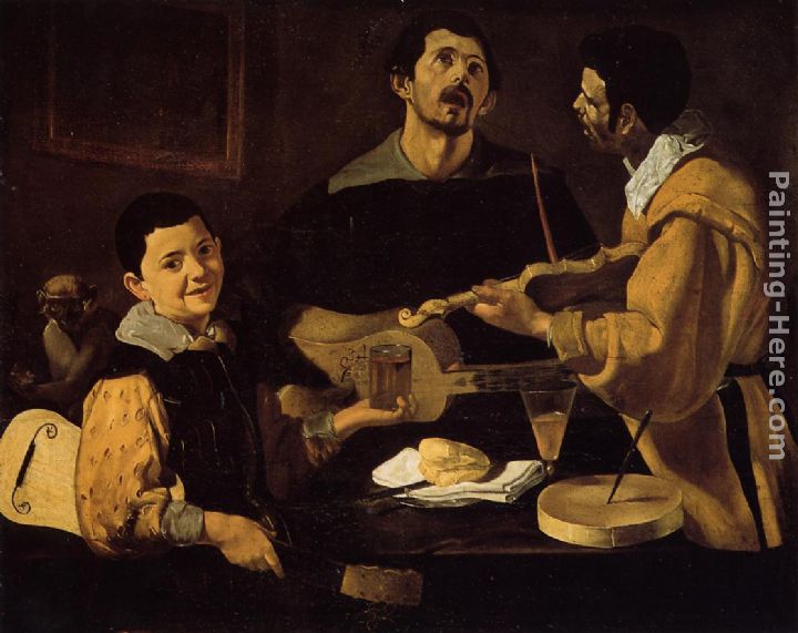Three Musicians painting - Diego Rodriguez de Silva Velazquez Three Musicians art painting